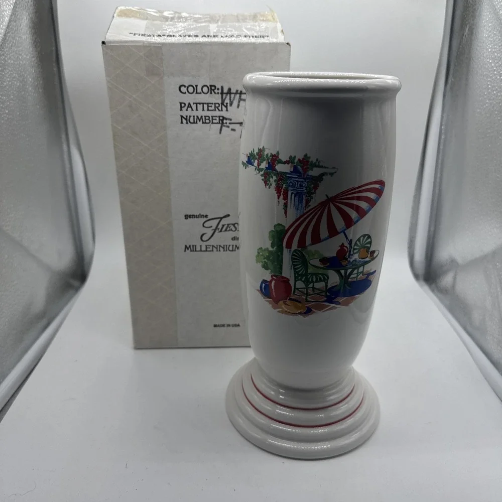 White Fiesta Millennium lll Vase Sunporch China Specialties #30 Of 500